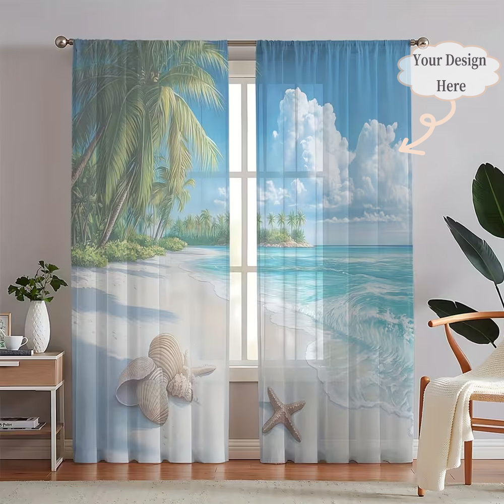 Home Textiles Designer - Cortinas Transparentes Planas 2D Personalizadas (2