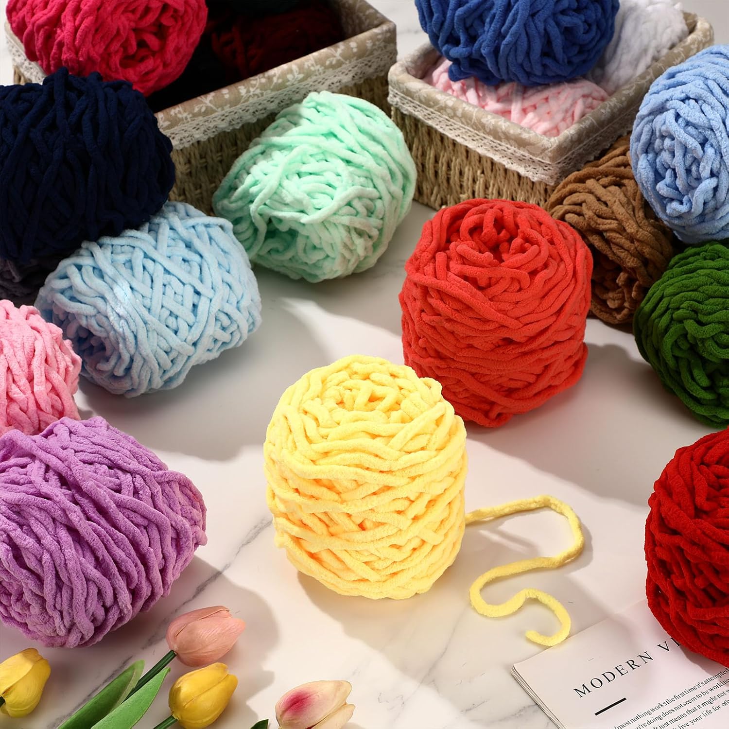 3 Piezas de Hilo de Chenilla d - Wool Blanket Herringbone reseña y precio