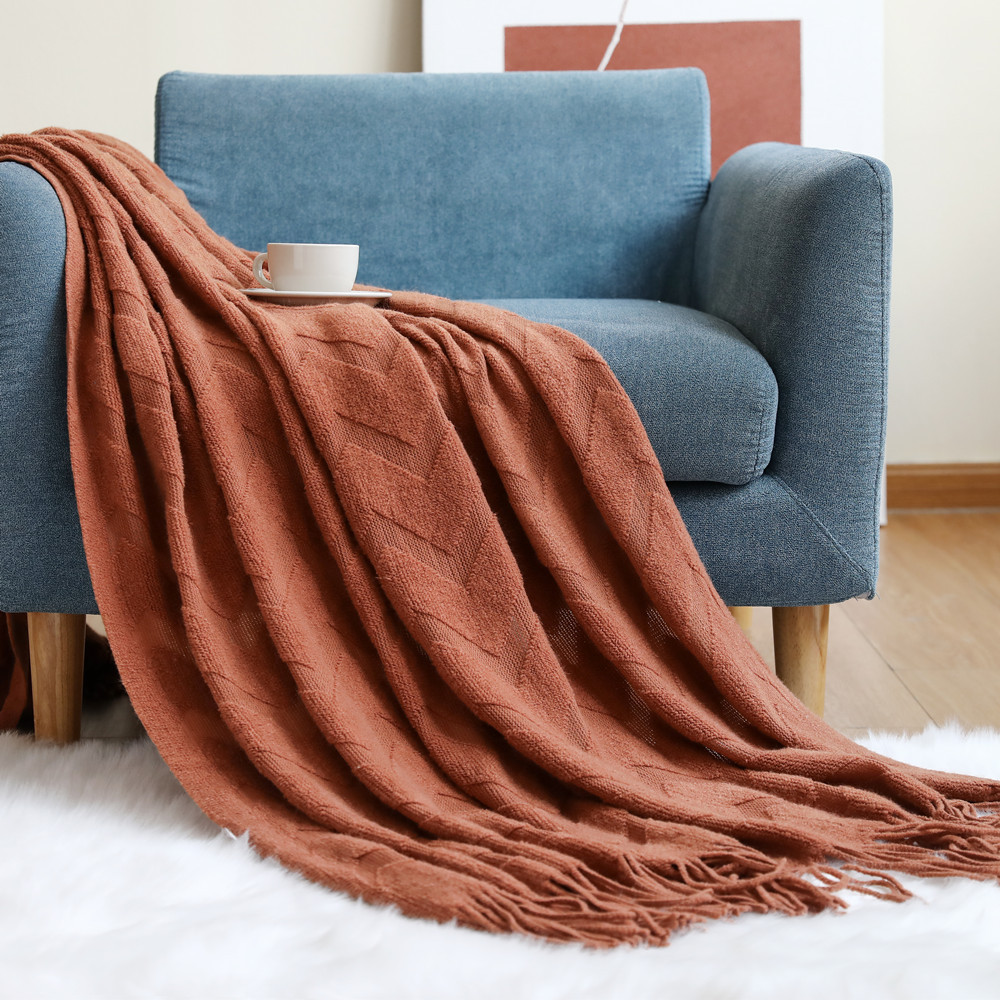 Manta de sofá con patrón de es - Wool Blanket Herringbone reseña y precio