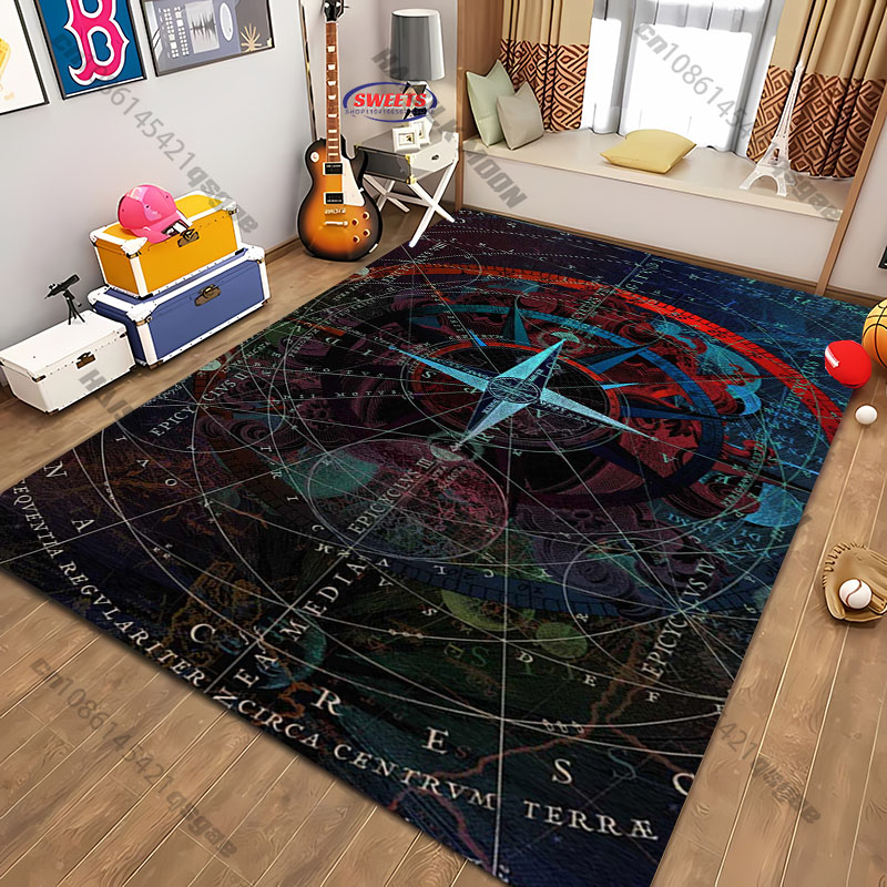 Alfombra con diseño de brújula - Home Textiles Designer reseña y precio
