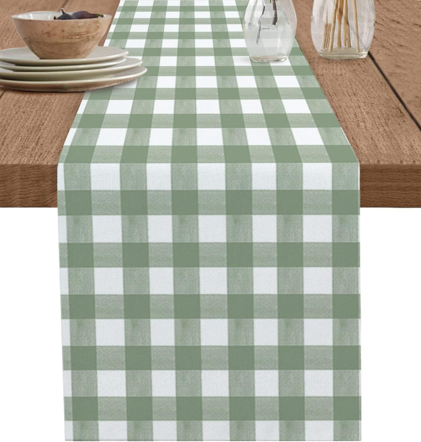 Camino de mesa de lino a cuadr - Linum Home Textiles reseña y precio