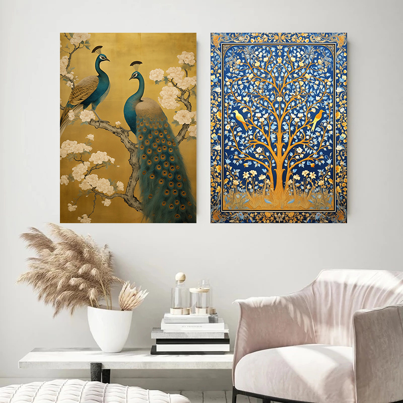 Póster de pavo real de pájaros - Home Textiles And Room Spray reseña y precio