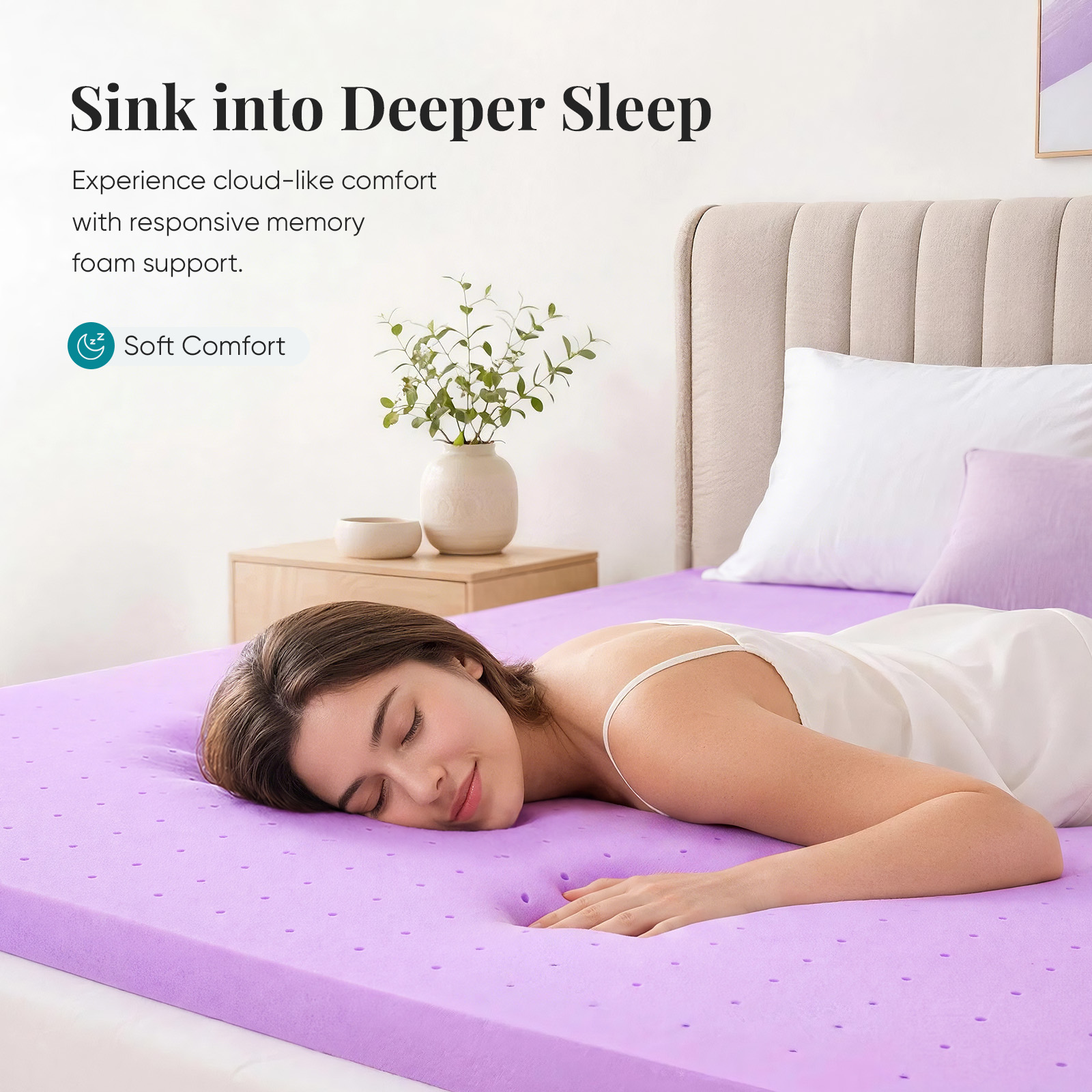 JHK Colchón de Espuma Viscoelá - Memory Foam Topper reseña y precio